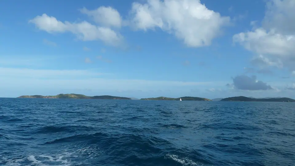 Grass Cay, Mingo Cay and Lovango Cay seen across the water off St. John