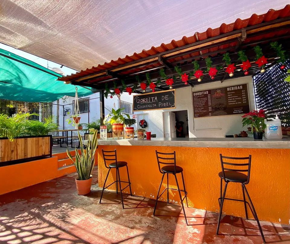Colorful colonial buildings in the historic center of San Jose del Cabo