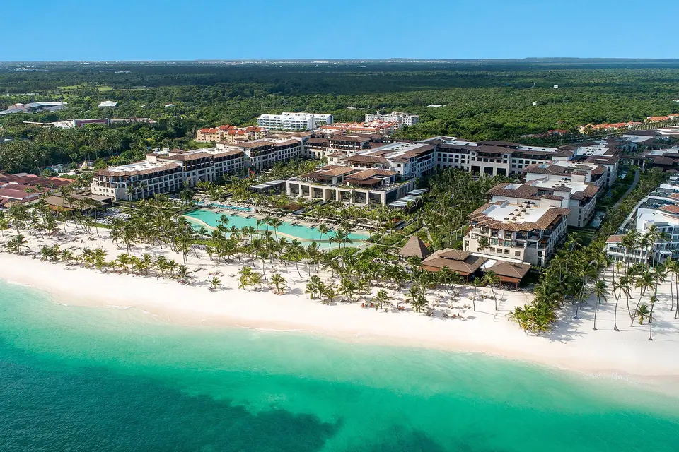 Pool area and resort buildings at Lopesan Costa Bávaro Resort, Spa and Casino
