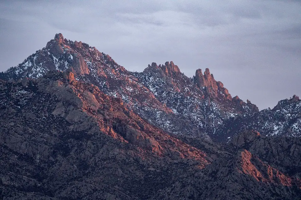 The Santa Catalina Mountains rising above the desert on the north side of Tucson