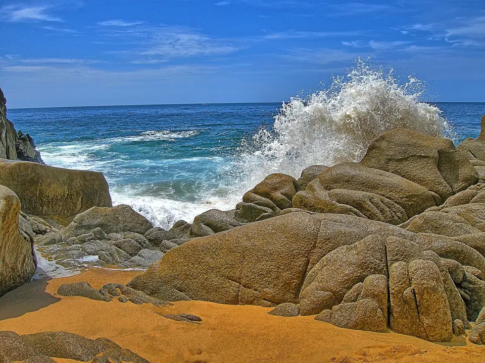 Lover's Beach between granite cliffs at Land's End in Cabo San Lucas