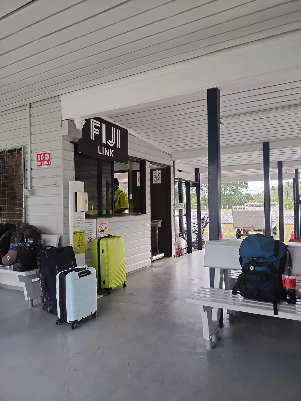 Small Fiji Link terminal building at Savusavu Airport on Vanua Levu