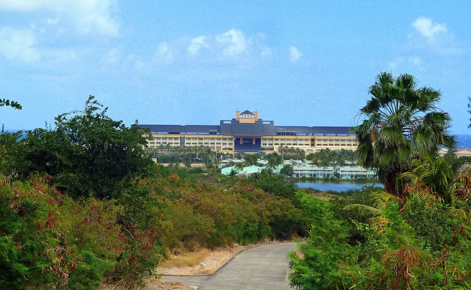 The St. Kitts Marriott Resort and Royal Beach Casino buildings on Frigate Bay