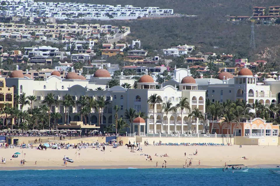 Riu Palace resort buildings on Medano Beach in Cabo San Lucas