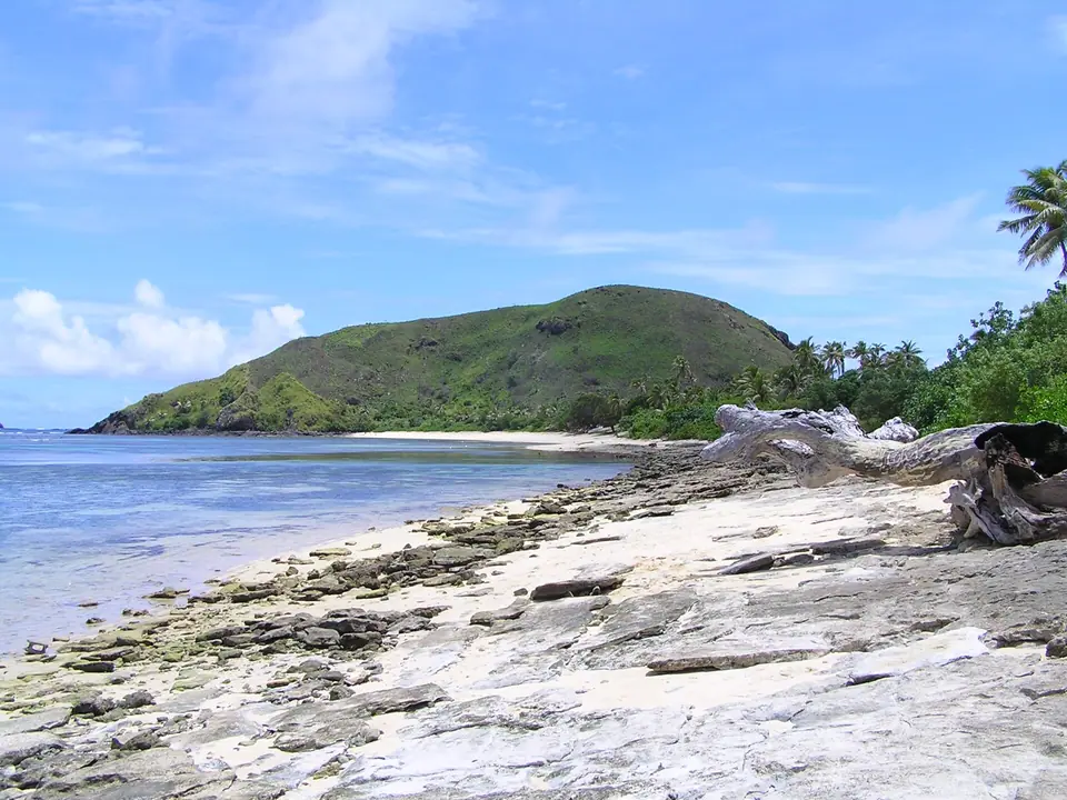 Turquoise reef water and small islands in the Mamanuca group, Fiji
