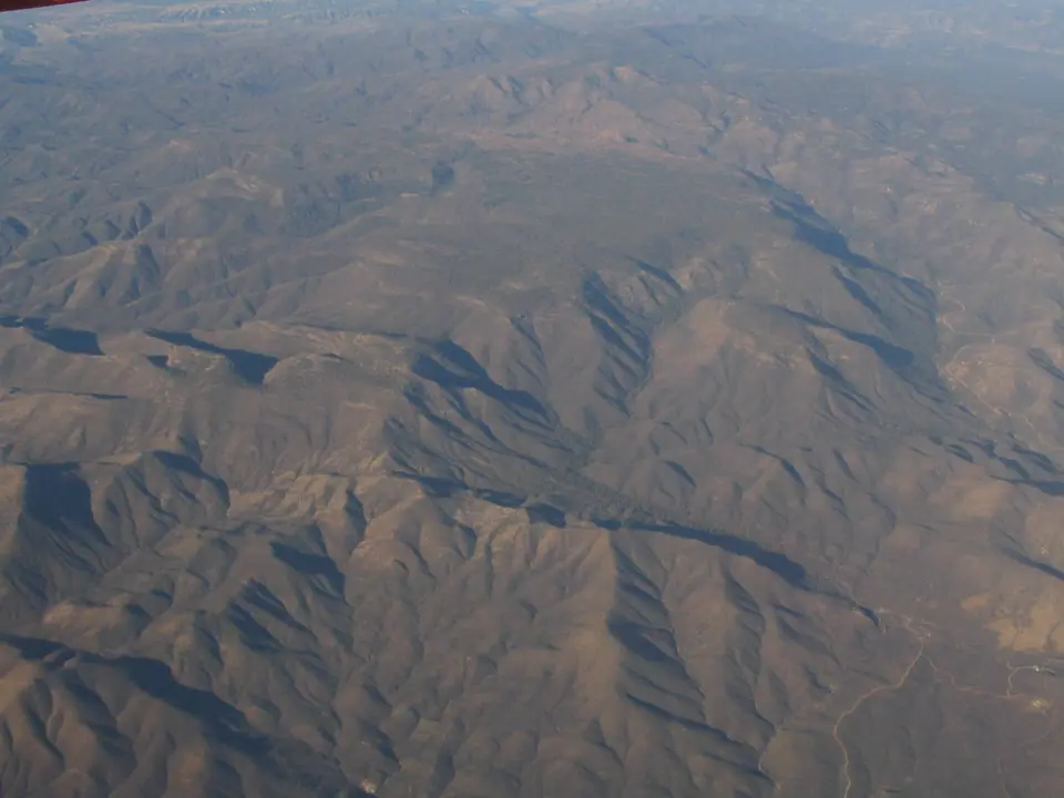 Desert hills and peaks of the Bradshaw Mountains in central Arizona