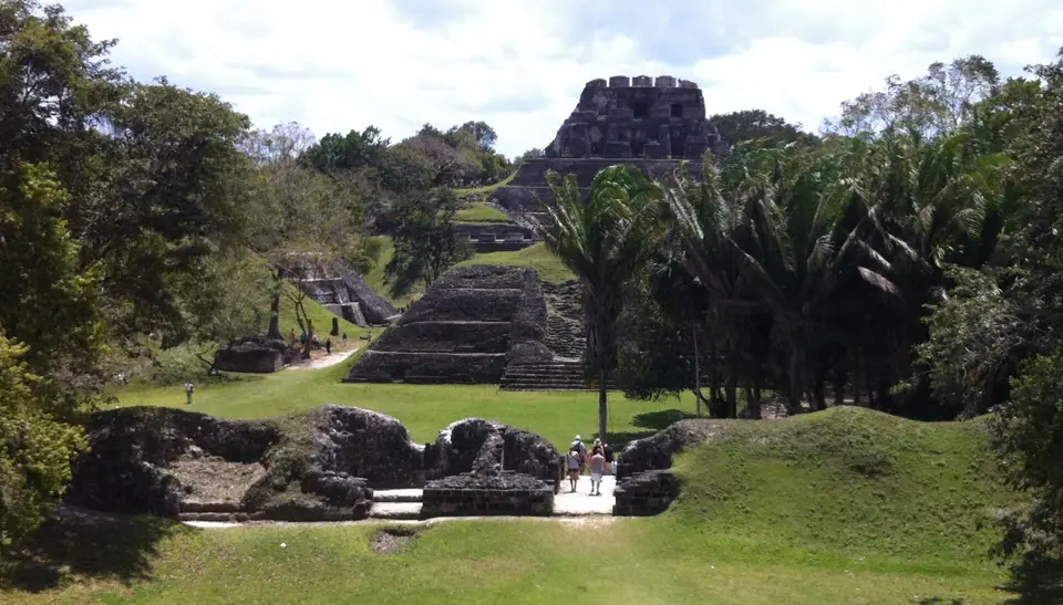 The main stone pyramid El Castillo at the Maya site of Xunantunich in western Belize