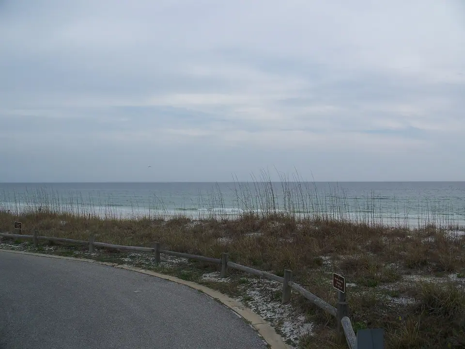 Dunes and white sand along Henderson Beach State Park in Destin